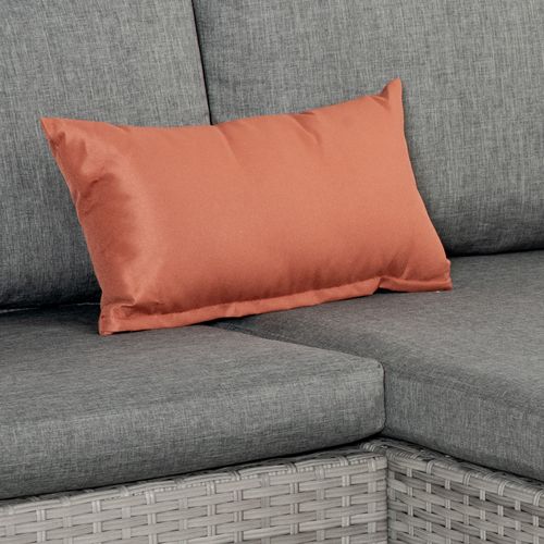 3 Pc PE Rattan Corner Sofa Set, w/ Tempered Glass Table-top & Soft Cushion Grey - image 8