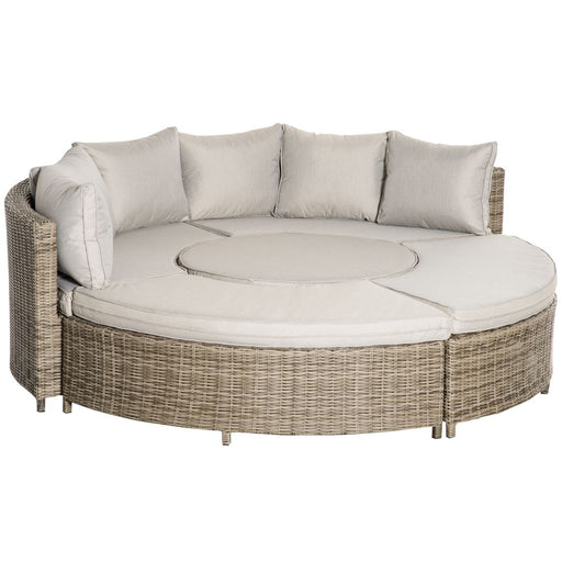Transformable 8-Seater Rattan Daybed Table - Premium Quality with Olefin Cushion