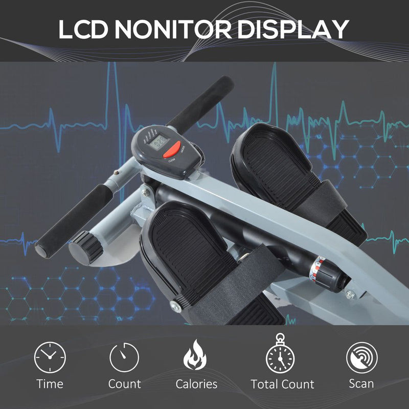Premium HOMCOM 12-Level Rowing Machine for Total-Body Fitness & Cardio Training - image 4