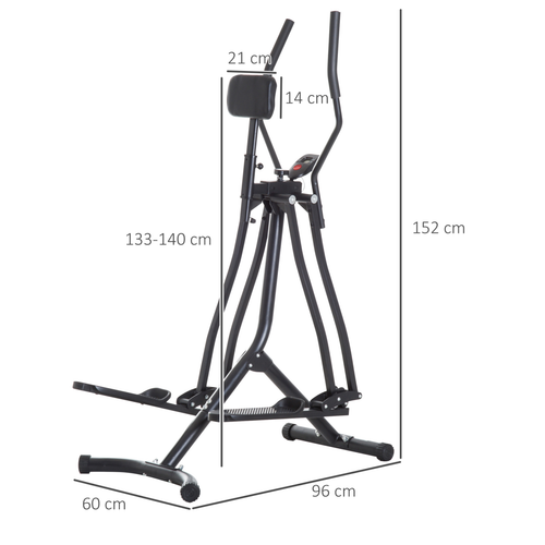 Air Walker Glider Cross Trainer Fitness Machine for Home Gym, Black - image 3
