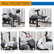 HOMCOM multi-exercise weight bench with bench press and leg extension - view 6