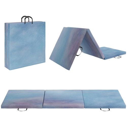 HOMCOM 6FT Foldable Gymnastics Mat, Blue - image 4