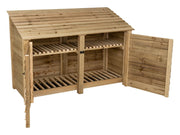 Wooden Log Store with Doors and Shelf W-187cm, H-126cm or 180cm, D-88cm - image 5