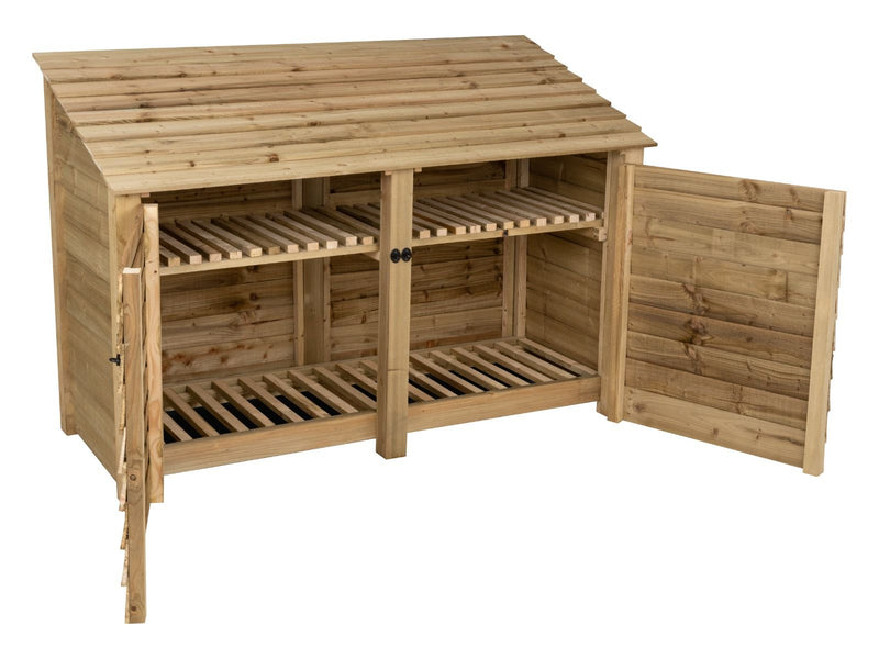 Wooden Log Store with Doors and Shelf W-187cm, H-126cm or 180cm, D-88cm - image 5