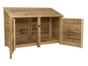 Wooden Log Store with Doors 