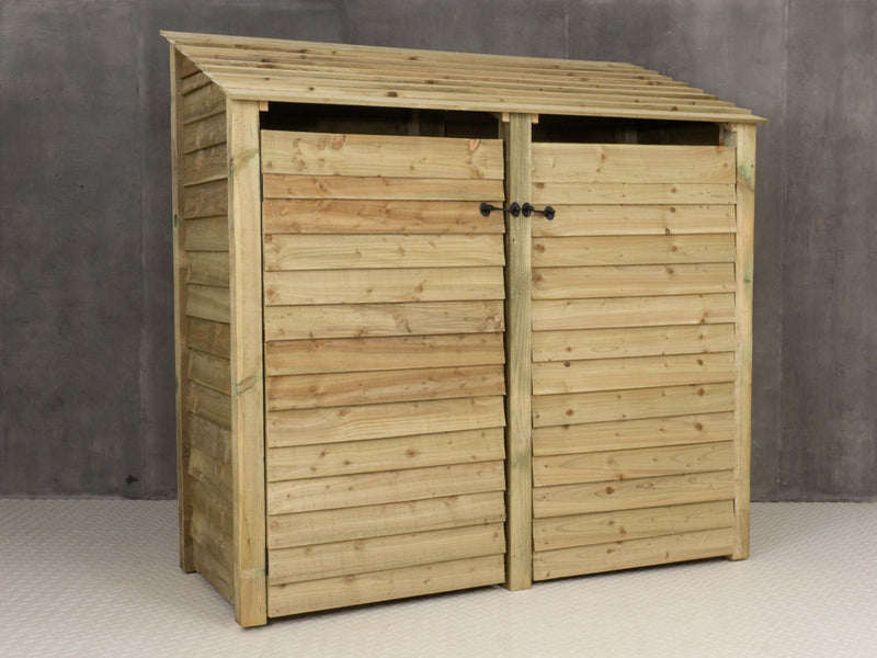 Wooden Log Store with Doors 