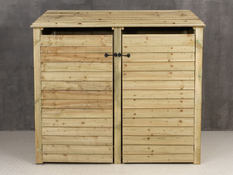Wooden Log Store with Doors 