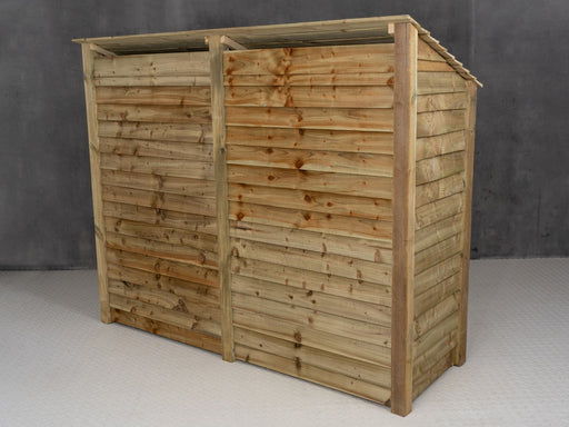 Wooden Log Store with Doors