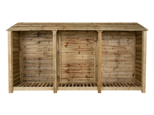 Wooden Log Store W-335cm, H-126cm or 180cm, D-88cm
